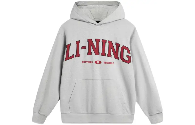 Li Ning Weekend Youth Sweatshirt Unisex Heather Gray Light Smoke Gray