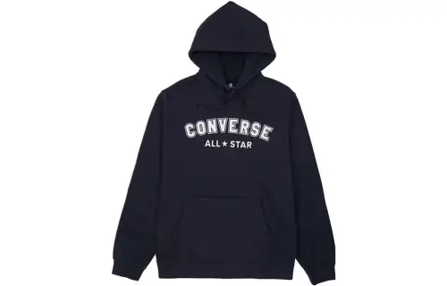 Converse Sweatshirts Unisex Black Hooded Moderate Regular