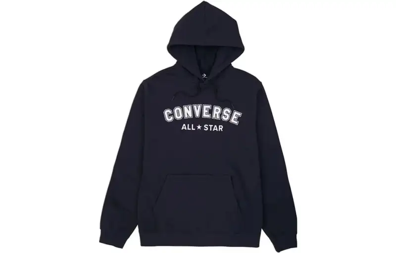 Converse Sweatshirts Unisex Black Hooded Moderate Regular