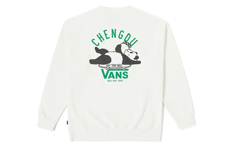 Vans Sweatshirts Unisex Ecru Crew Neck Moderate Regular