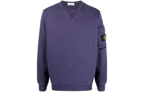 STONE ISLAND Sweatshirts Men's Purple Crew Neck Moderate Regular