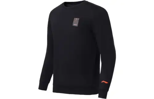 Li Ning Fitness Series Sweatshirts Men's Black Crew Neck Moderate