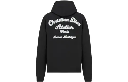 DIOR Quarterly New Products Sweatshirts Men's Black Hooded Moderate Heavyweight