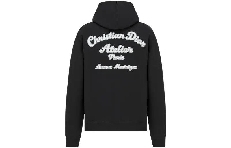 DIOR Quarterly New Products Sweatshirts Men's Black Hooded Moderate Heavyweight