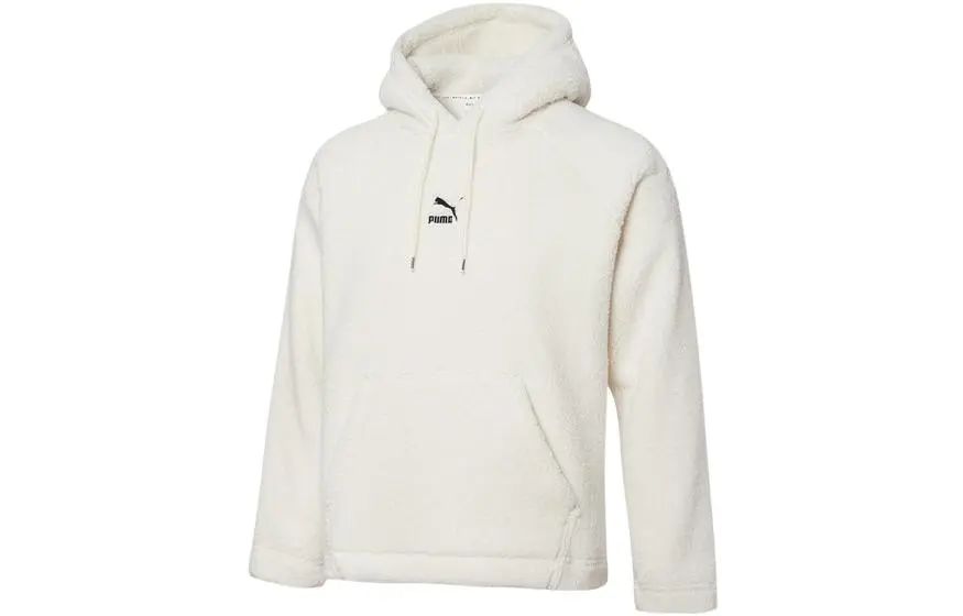 PUMA Sweatshirts Men's Ivory White Hooded Thickened Regular