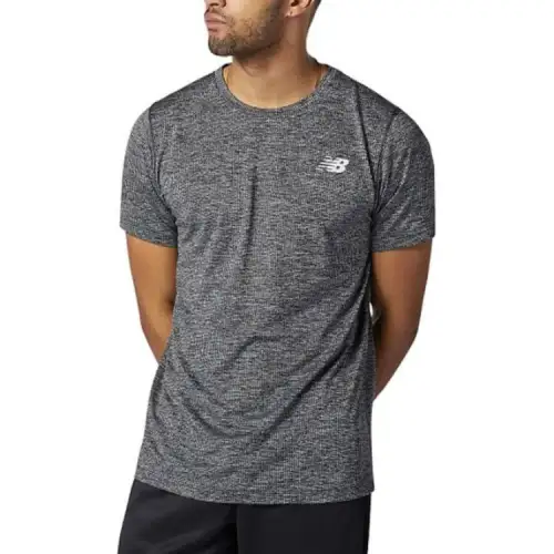 New Balance T Shirts Men's Gray Crew Neck Moderate Other