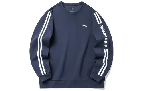 ANTA Sweatshirts Men's Dark Blue Crew Neck Moderate Regular