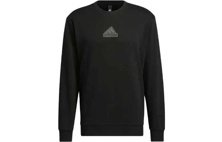 Adidas Sweatshirts Men's Black Crew Neck Moderate Regular