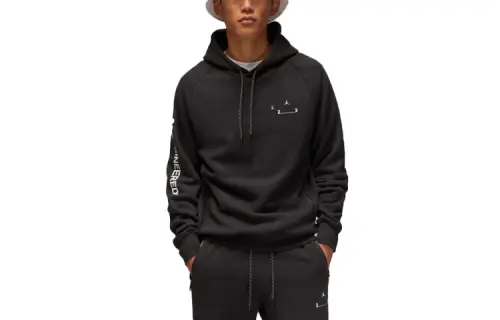 Jordan Sweatshirts Men's Black Hooded Moderate Regular
