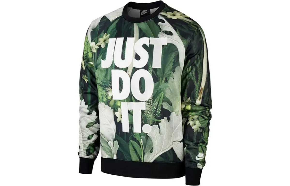 Nike Sweatshirts Men's Green Crew Neck Moderate Regular