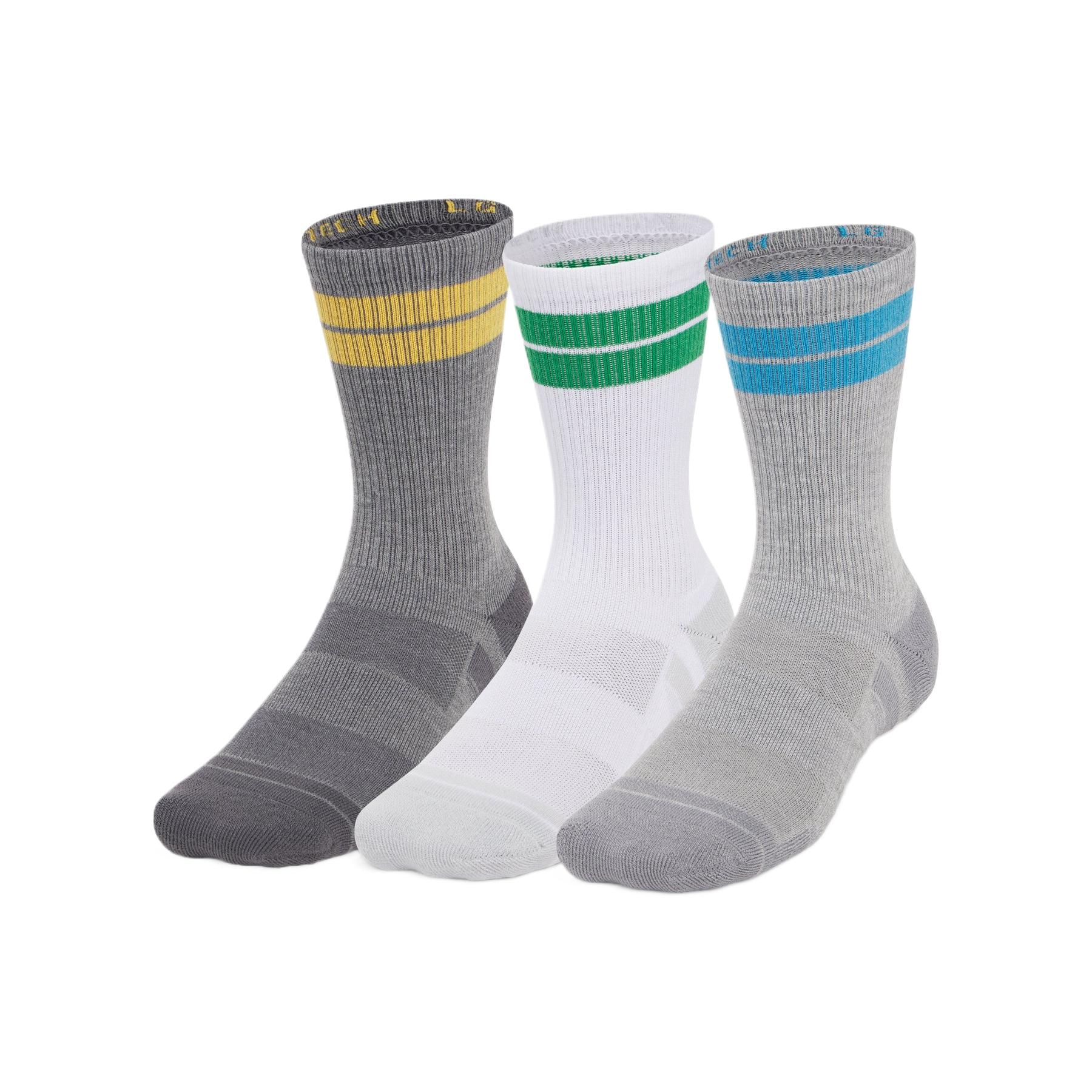 Under Armour Crew Socks Unisex 3 Pack Gray