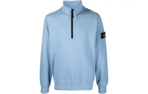 STONE ISLAND Sweatshirts Men's Sky Blue Stand Collar Moderate Regular