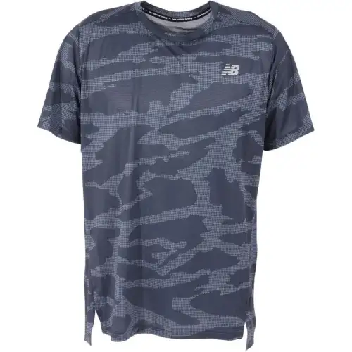 New Balance Majica T Shirts Men's Gray Crew Neck Moderate Straight Fit
