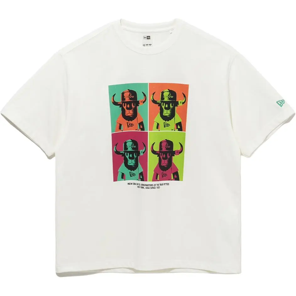New Era T Shirt Korean Style Unisex White