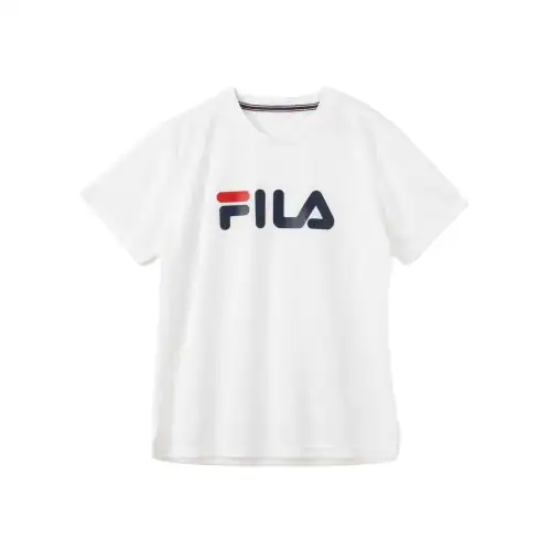 FILA T Shirts Unisex White Crew Neck Moderate