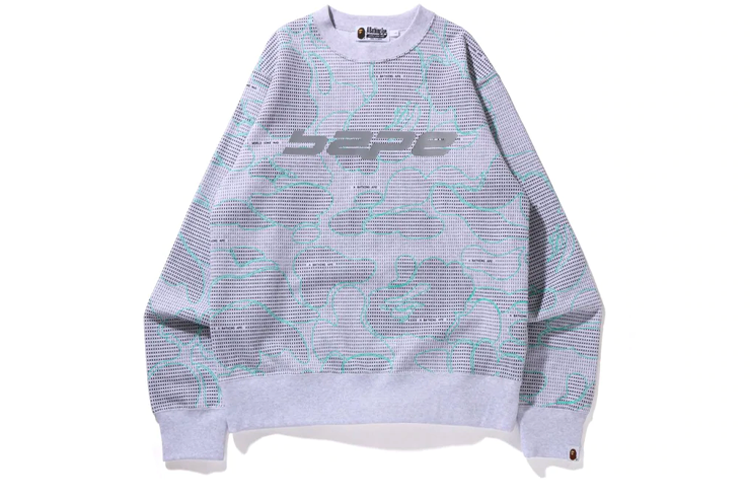 Мужское худи A BATHING APE A BATHING APE BAPE Text Code Camo Crewneck (зеленый камуфляж) — фото 6
