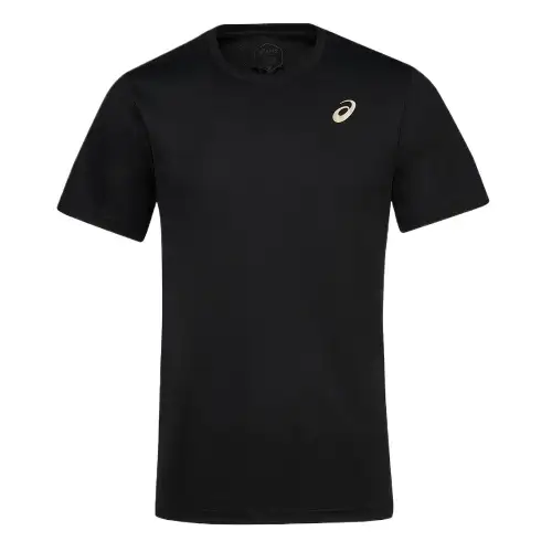 ASICS T Shirts Men's Black Crew Neck Moderate