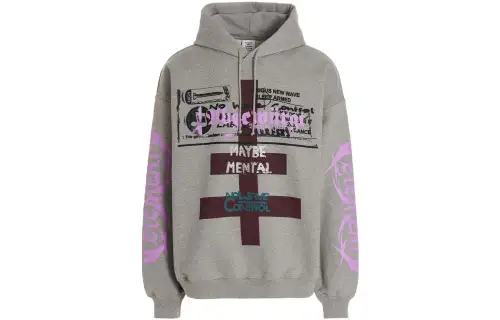 Vetements Sweatshirts Unisex Gray Hooded Moderate Regular