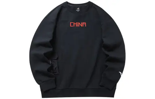 ANTA Life Collection Sweatshirts Men's Black Crew Neck Moderate
