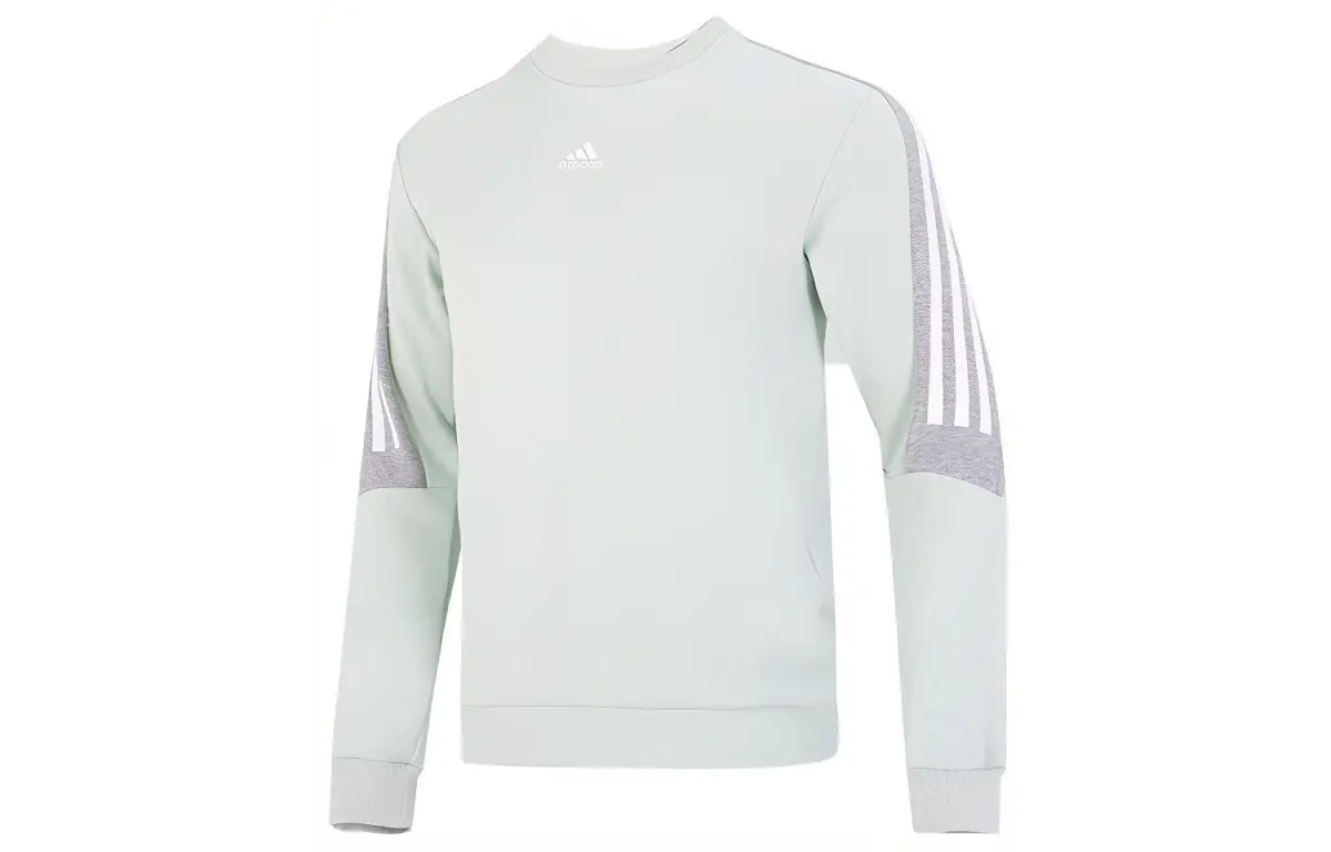 Adidas Sweatshirts Men's Light Green Crew Neck Moderate Regular