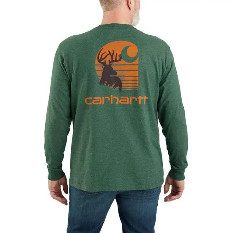 Carhartt T-Shirts Men's Frosted Balsam Heather/Frosted Heather Crew Neck Moderate