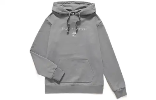 New Balance Sweatshirts Men's Gray Hooded Moderate Regular