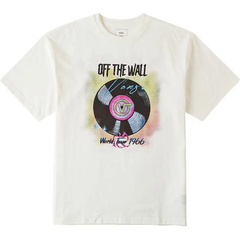 Vans T Shirts Unisex Ecru Crew Neck Moderate Straight Fit