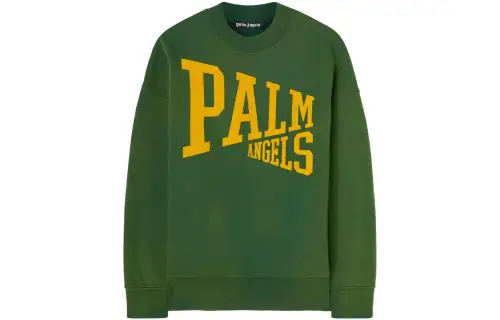 PALM ANGELS Sweatshirts Men's Green Crew Neck Moderate Other