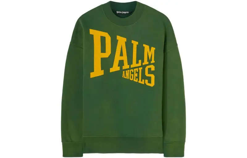 PALM ANGELS Sweatshirts Men's Green Crew Neck Moderate Other