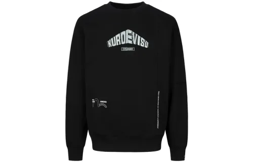 EVISU Sweatshirts Men's Black Crew Neck Moderate Regular