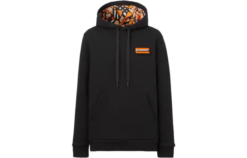 Burberry Logo Applique Cotton Hoodie