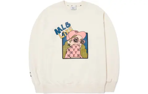 MLB Sweatshirts Unisex Beige Crew Neck Moderate