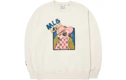 MLB Sweatshirts Unisex Beige Crew Neck Moderate Regular
