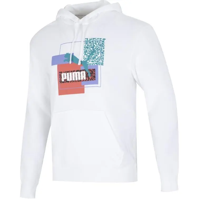 PUMA Sweatshirts Men's White Hooded Moderate Regular