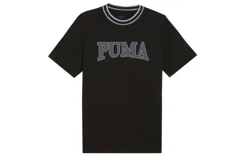 PUMA T Shirts Men's Black Crew Neck Moderate