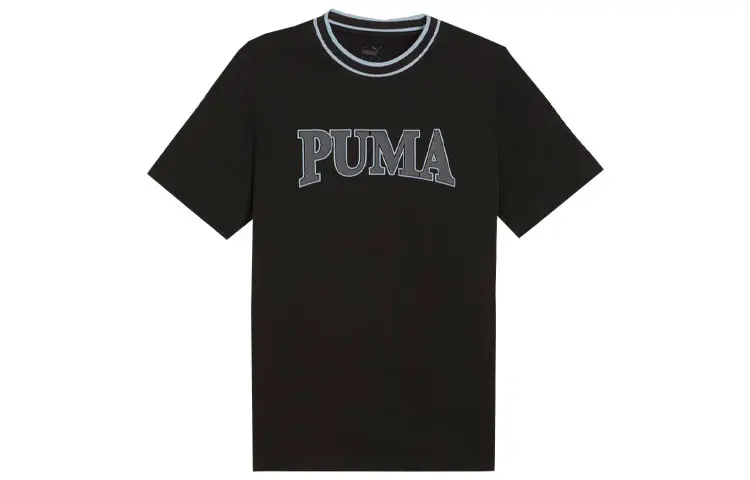 PUMA T Shirts Men's Black Crew Neck Moderate