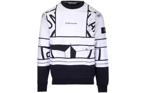 STONE ISLAND Sweatshirts Men's White Crew Neck Moderate Regular