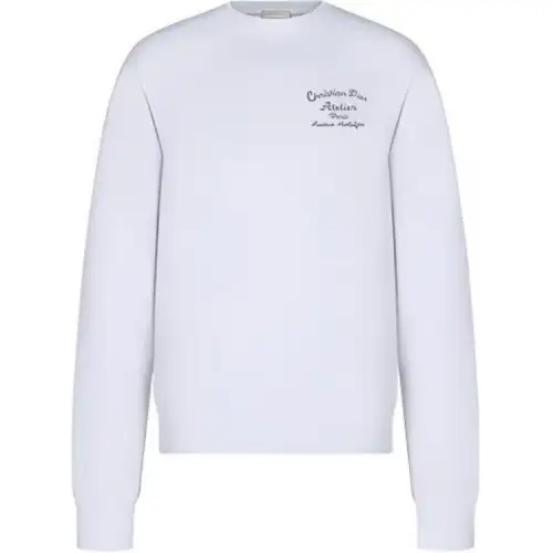 DIOR Quarterly New Products Sweatshirts Men's White Crew Neck Moderate Heavyweight