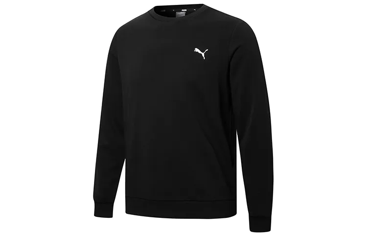 PUMA Sweatshirts Men's Black Crew Neck Moderate Regular