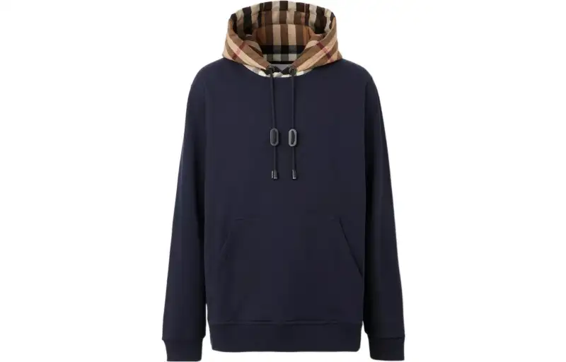 Burberry Check Hood Cotton Hoodie