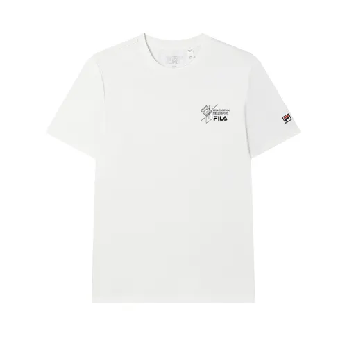 FILA T Shirts Men's Cloud White Crew Neck Moderate