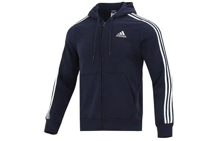 Adidas Free Shipping With AdiClub Essentials Fleece 3 Stripes Full Zip Hoodie