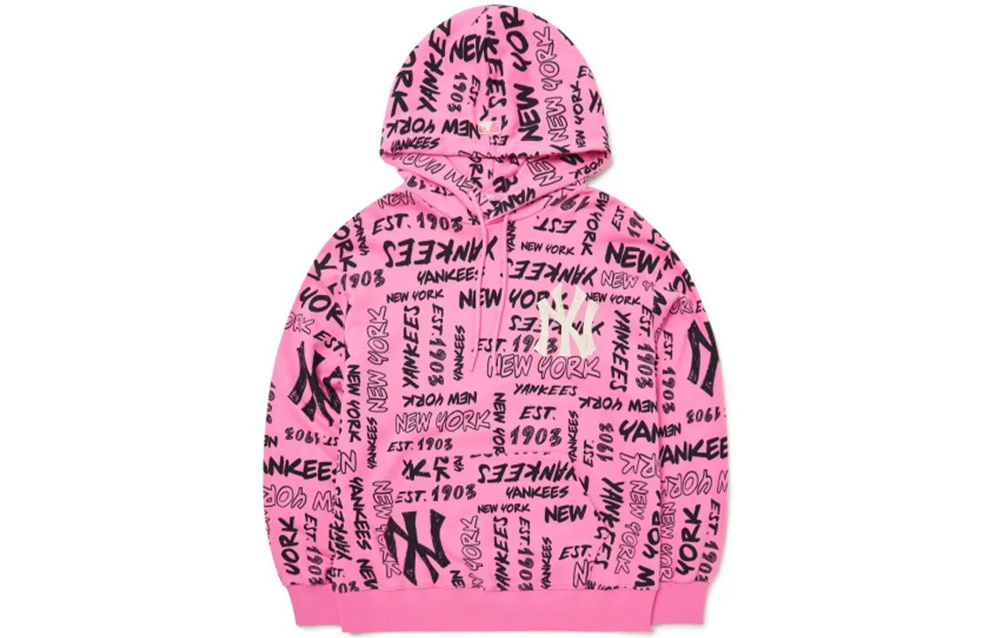 MLB New York Yankees Sweatshirts Unisex Pink Hooded Moderate Other