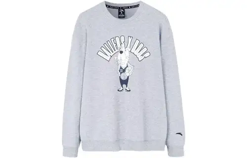 ANTA Basketball Collection Sweatshirts Unisex Gray Crew Neck Moderate Regular