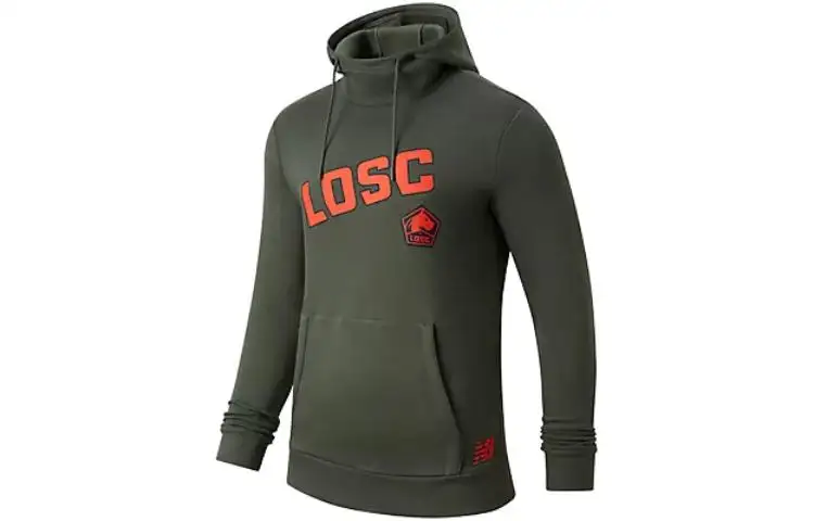 New Balance LOSC Lille Sweatshirts Men's Green Hooded Moderate Regular