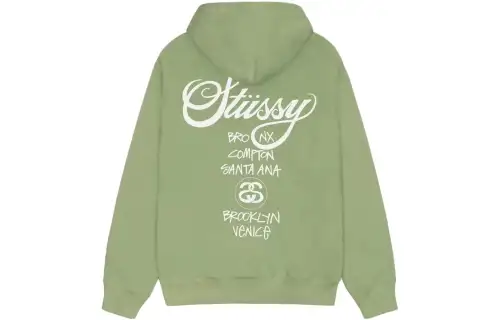 Stussy World Tour Zip Hoodie Navy