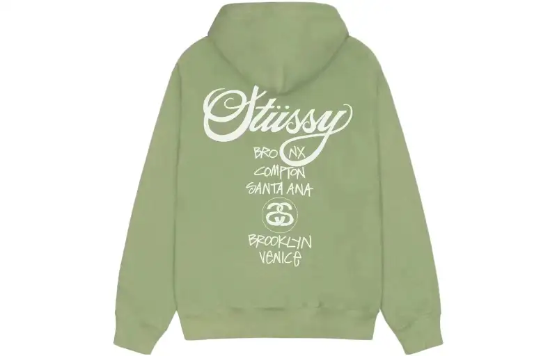 Stussy World Tour Zip Hoodie Navy