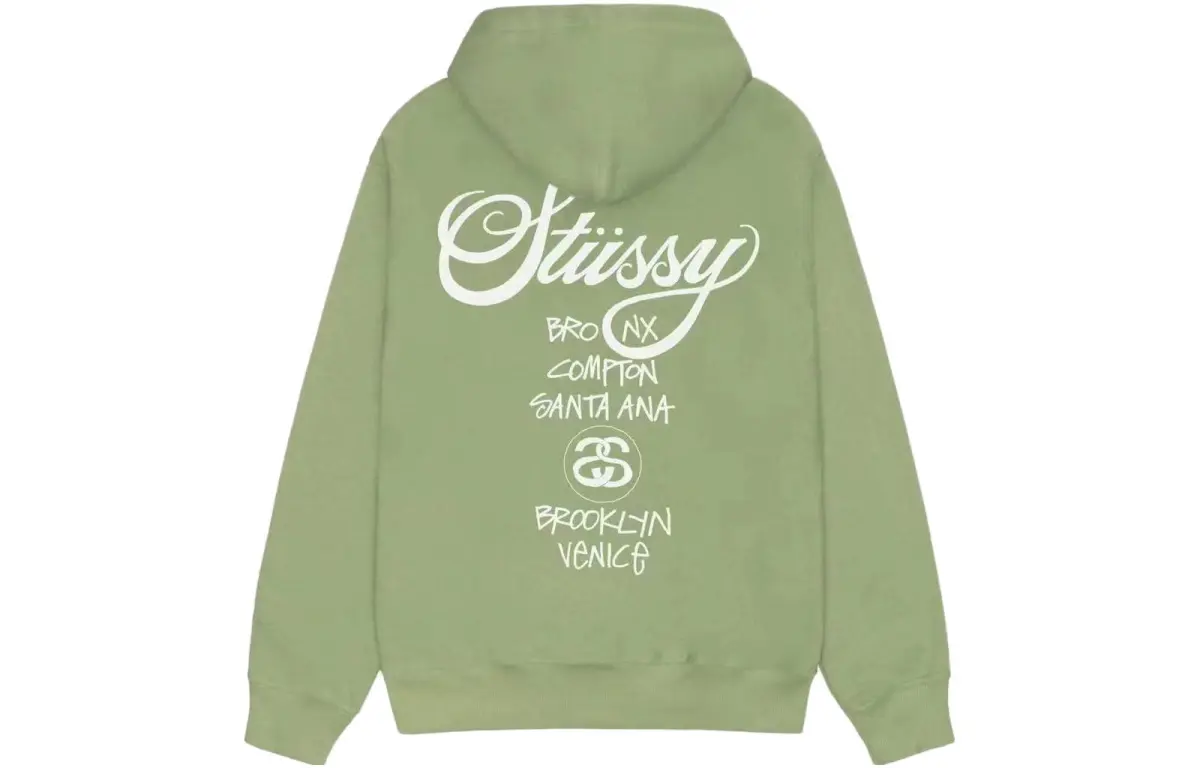 Stussy World Tour Zip Hoodie Navy