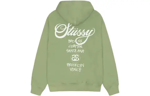 Stussy World Tour Zip Hoodie Navy
