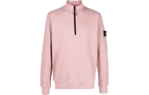 STONE ISLAND Sweatshirts Men's Pink Stand Collar Moderate